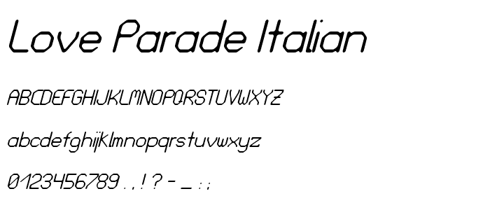 Love Parade italian font